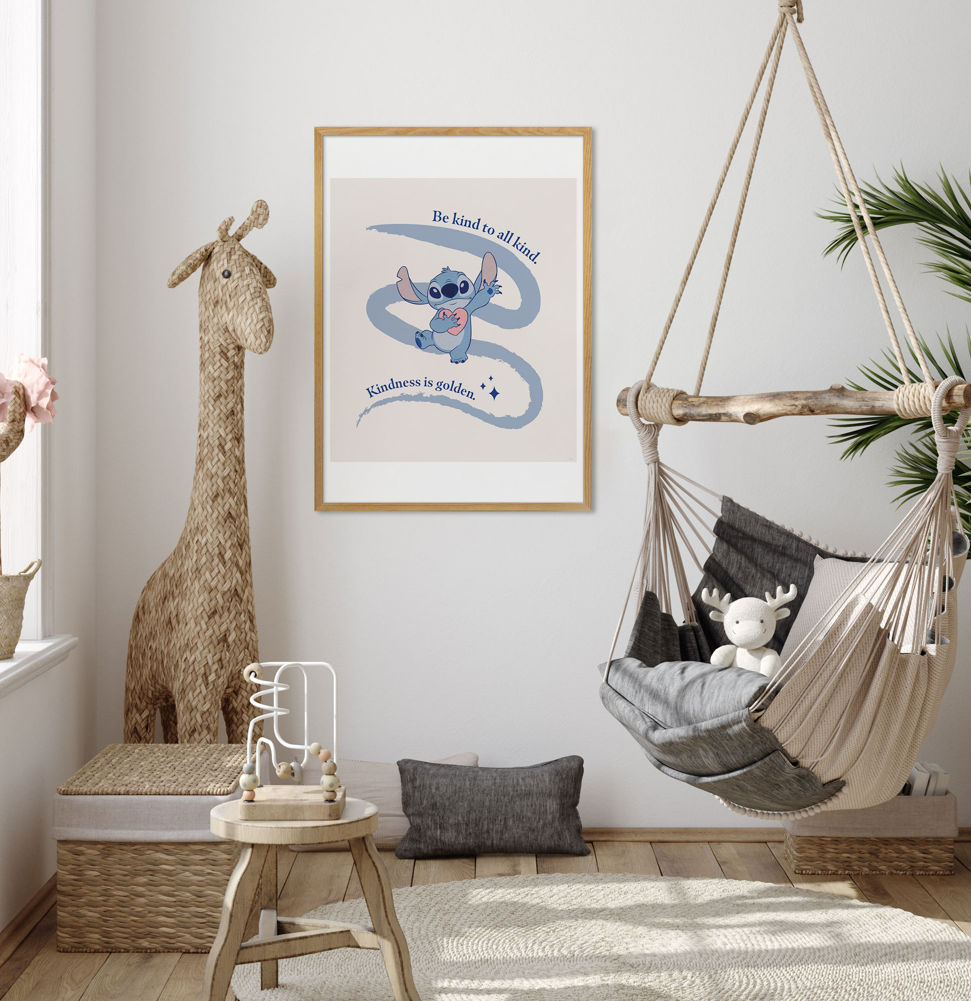 Cartel artístico de komar - disney stitch kindness - talla: 50 x 70 cm