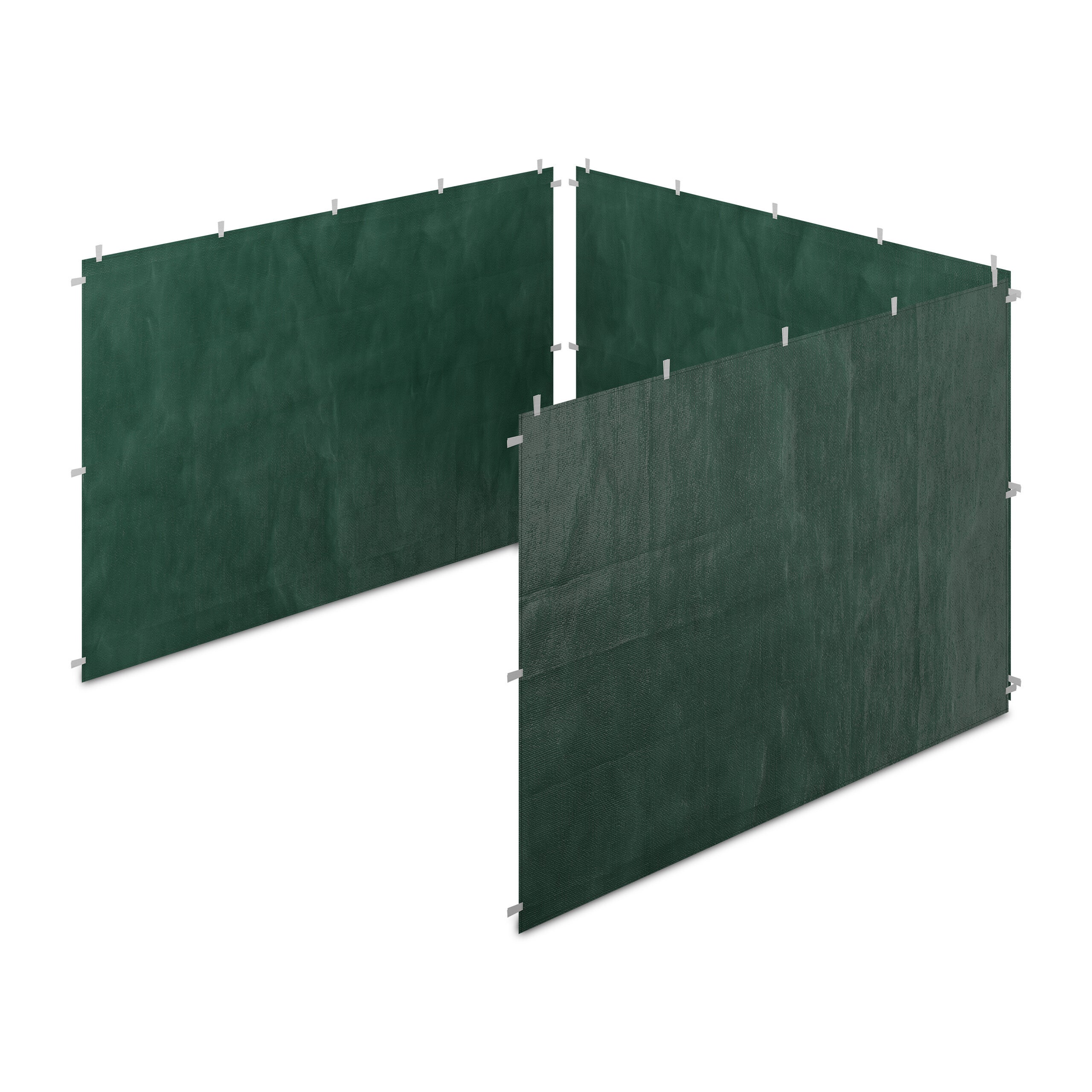 Paroi latérale pour tonnelle 3x3 m, Lot de 3, imperméable, Fermeture autoagrippante, Polyester