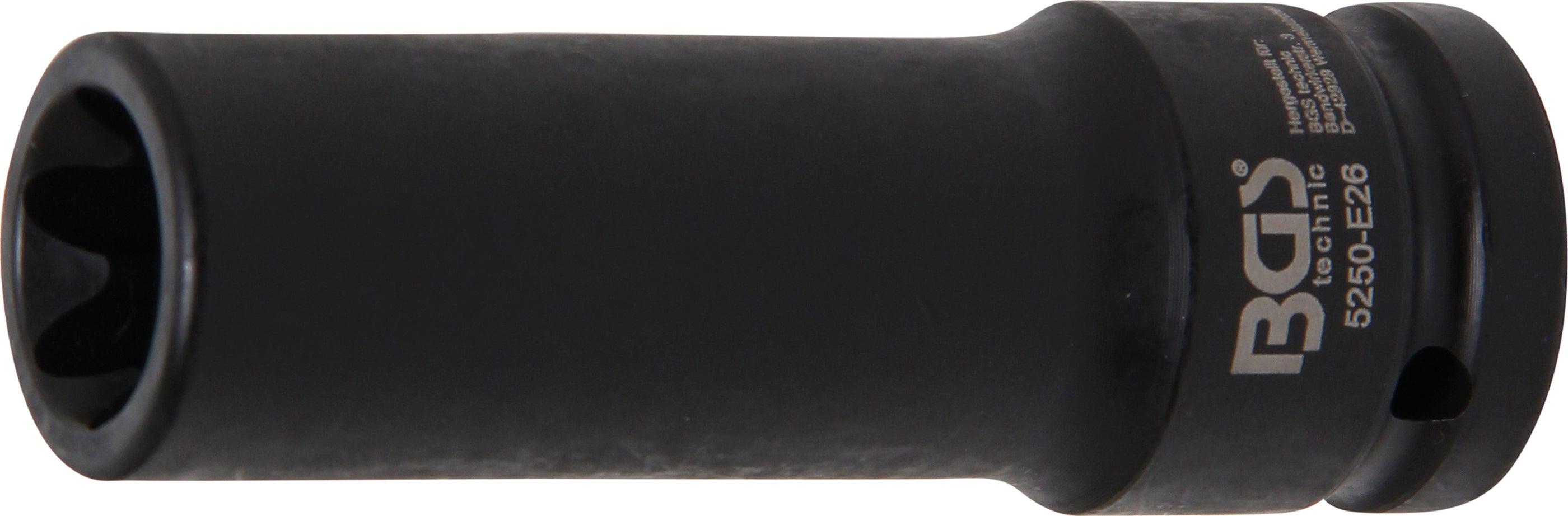 BGS Klucz nasadowy E-Profil, długi napęd kwadrat wewnętrzny 20 mm (3/4") SW E26 mm - 5250-E26