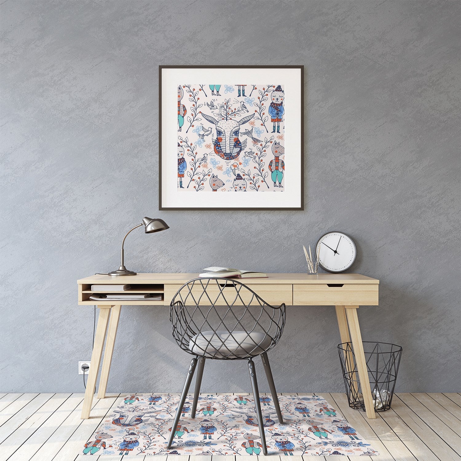 Mata pod fotel biurowy, Pojedynczy kolor drewniane deski tło 140x100 cm – Tulup - 3