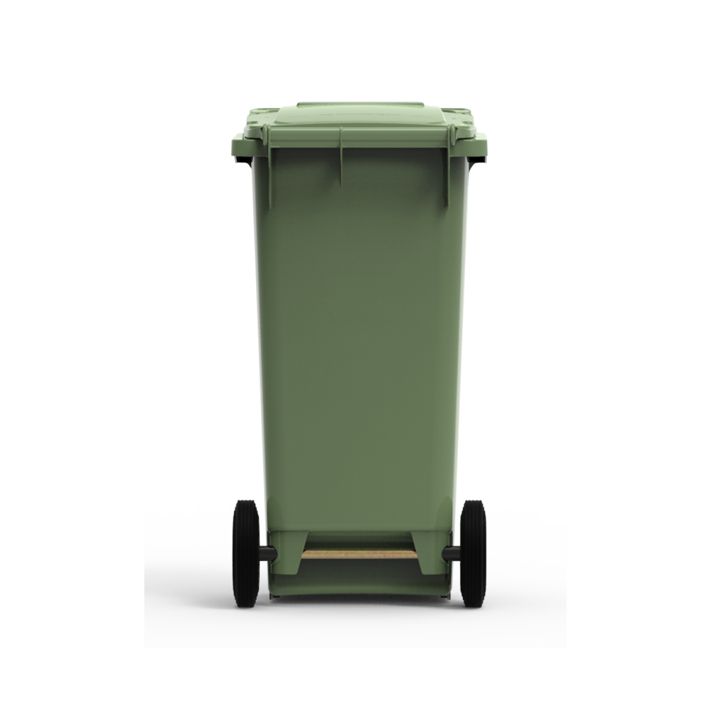 ESE France Conteneur Poubelle à déchets 2 roues - 120L - Robuste et Économique - 100% Recyclé - Vert - Fabriqué en France - 2