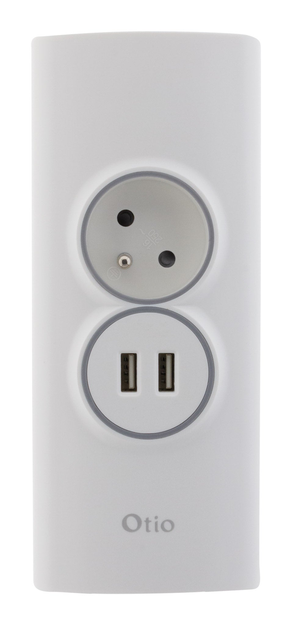 Multiprise d'angle 2P 16A + 2 USB à câbler - Blanc - Otio - 2
