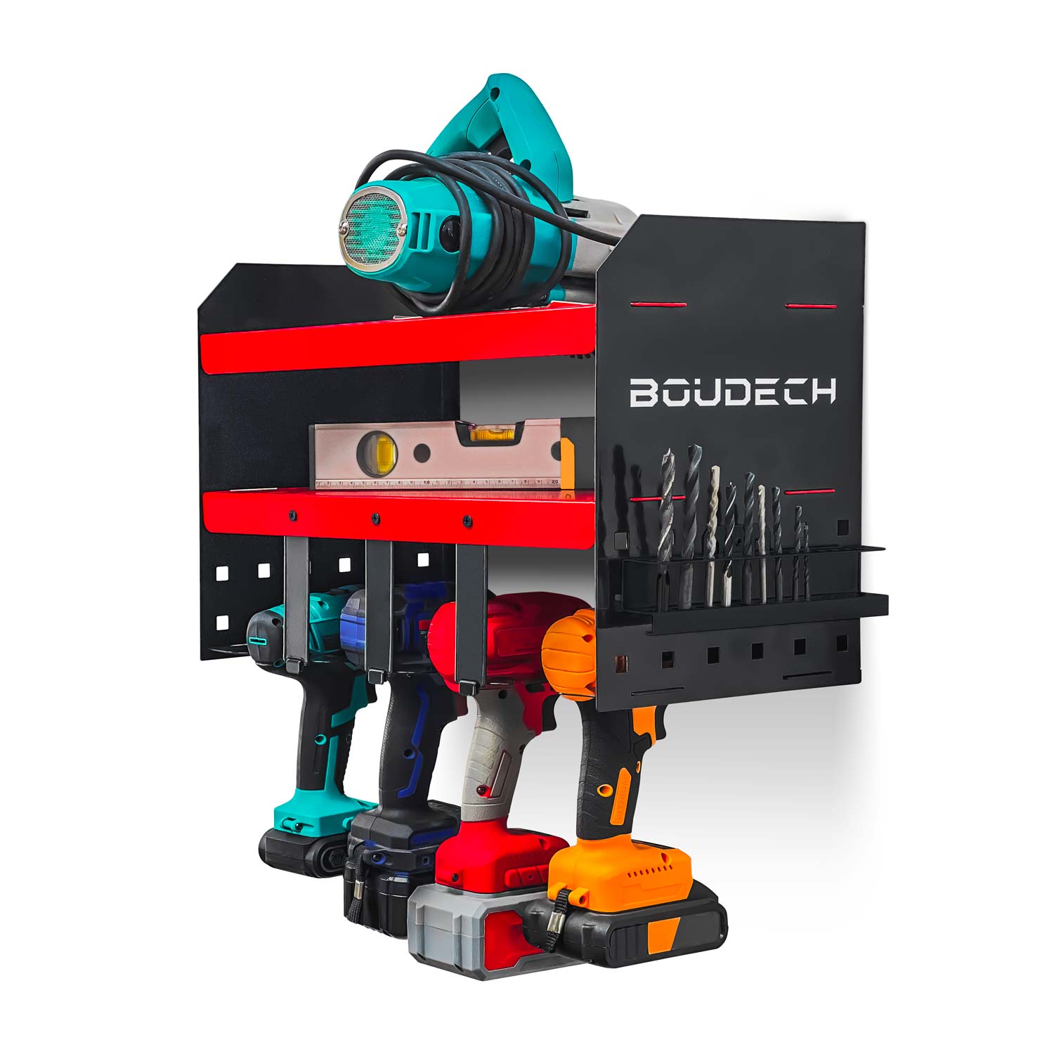 Organisateur D'outils Avec 6 Supports De Perceuse, Support Mural Pour Perceuse, Support De