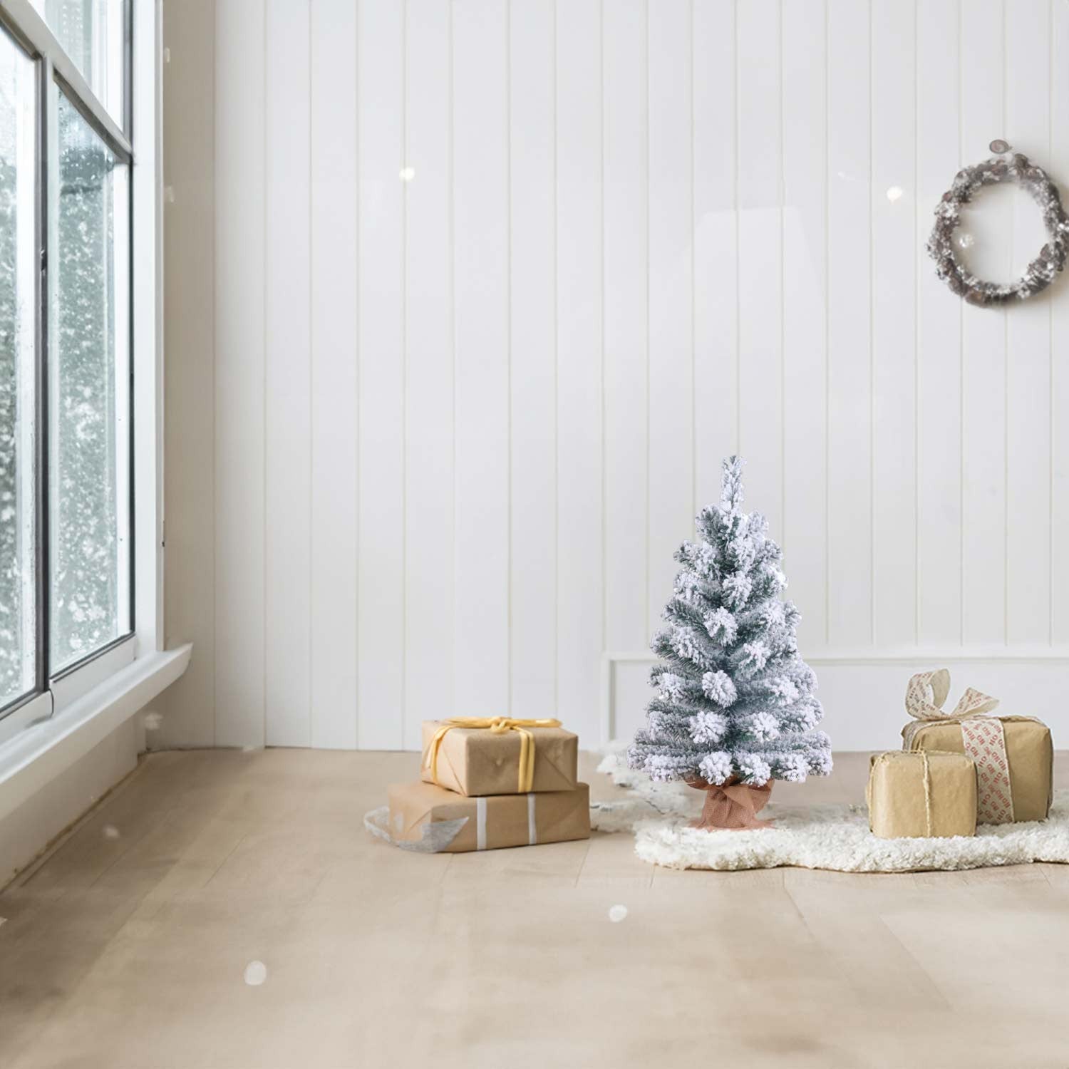Árbol de Navidad Decorativo Mini Verde Nevado 60x38cm 7house - 5