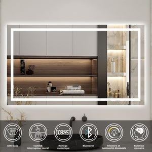 Maison Exclusive - Miroir de salle de bain à LED 30x60 cm | Leroy Merlin