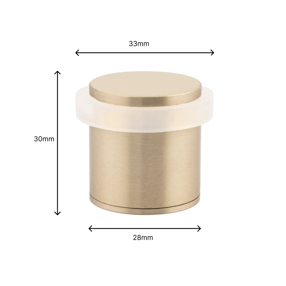 Lot de 2 butées de porte 28 x 30 mm pour sol, laiton avec caoutchouc de protection blanc, à visser, Herrajes EVI - 4