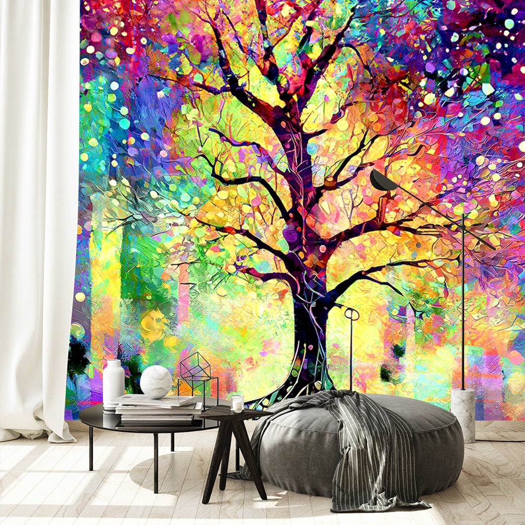 Papier Peint 3D Autocollant Kay - Grand Arbre Q14353 - Mural Photo Paysage