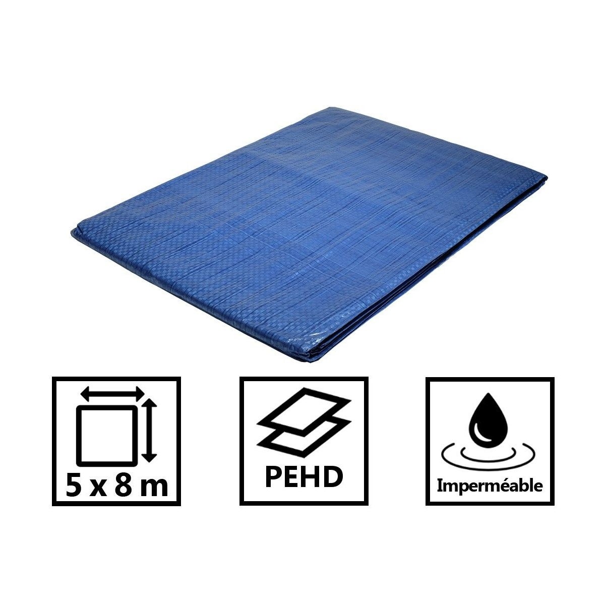 Telo di plastica 5x8 m blu 80g/m² - telo protettivo in polietilene | Leroy Merlin