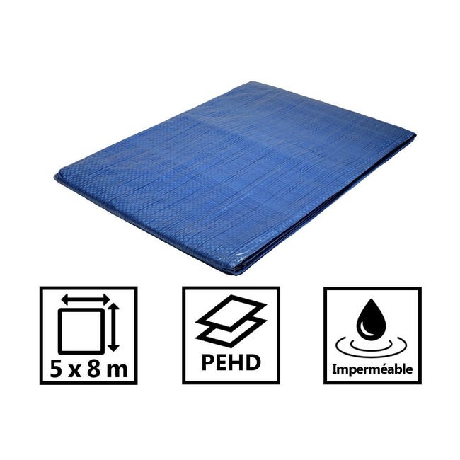 Telo di plastica 5x8 m blu 80g/m² - telo protettivo in polietilene | Leroy Merlin Telo di plastica 5x8 m blu 80g/m² - telo protettivo in polietilene | Leroy Merlin