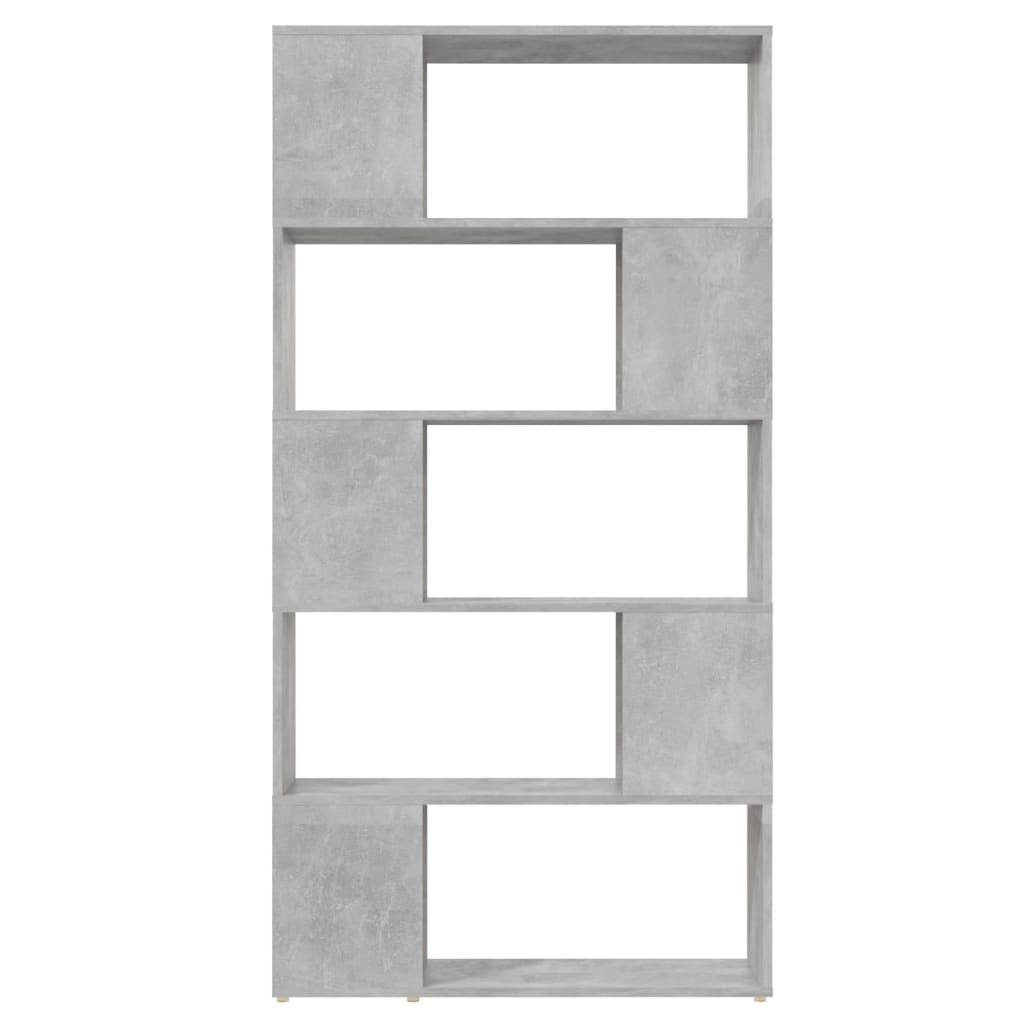 Bibliothèque de séparation, gris béton, pour le salon, 80 × 24 × 155 cm - 3