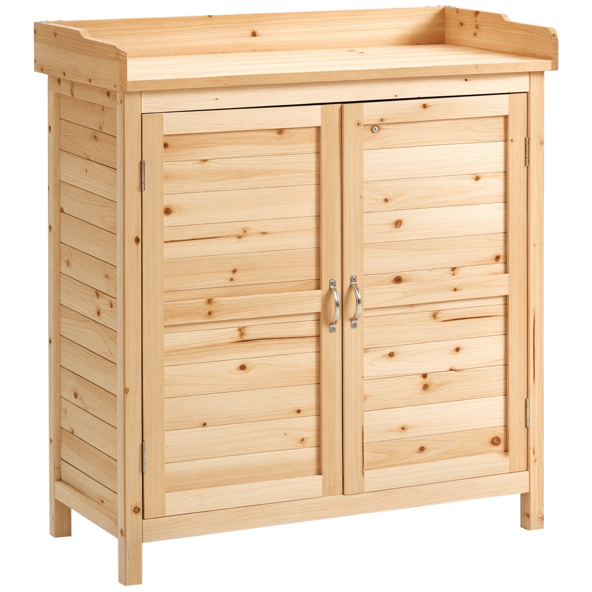 Armario jardín madera 2 puertas exterior 83x40x92cm almacenaje balcón