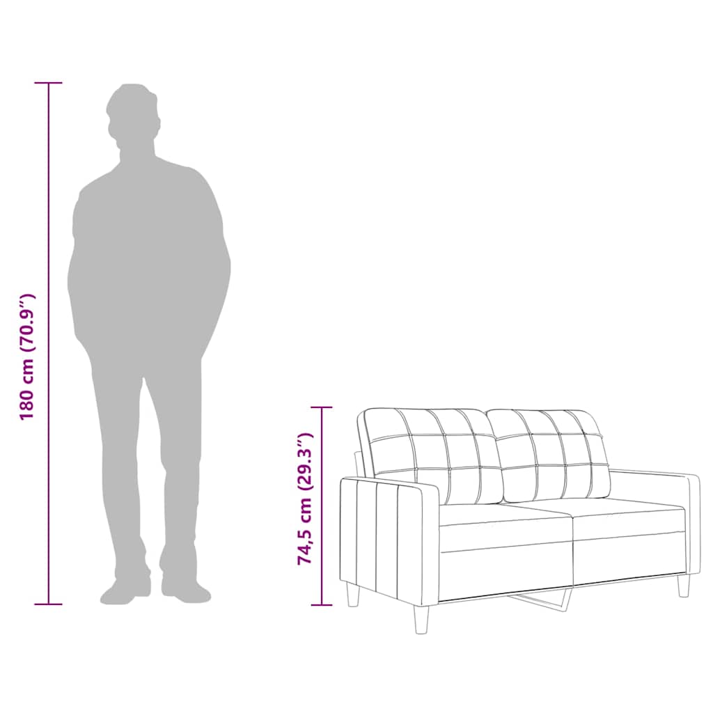 Canapé à 2 places Gris foncé 140 cm Tissu - 9