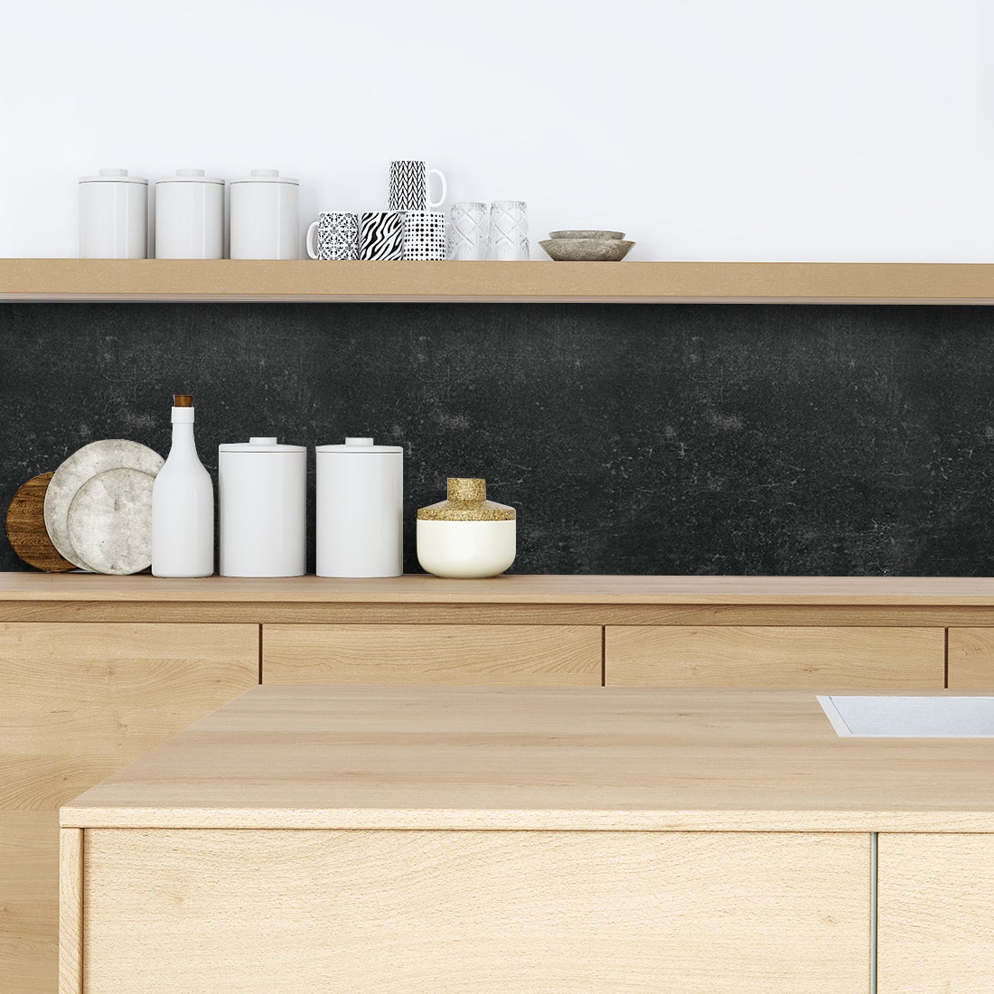 Paraschizzi adesivo per cemento nero 40x300cm - 2