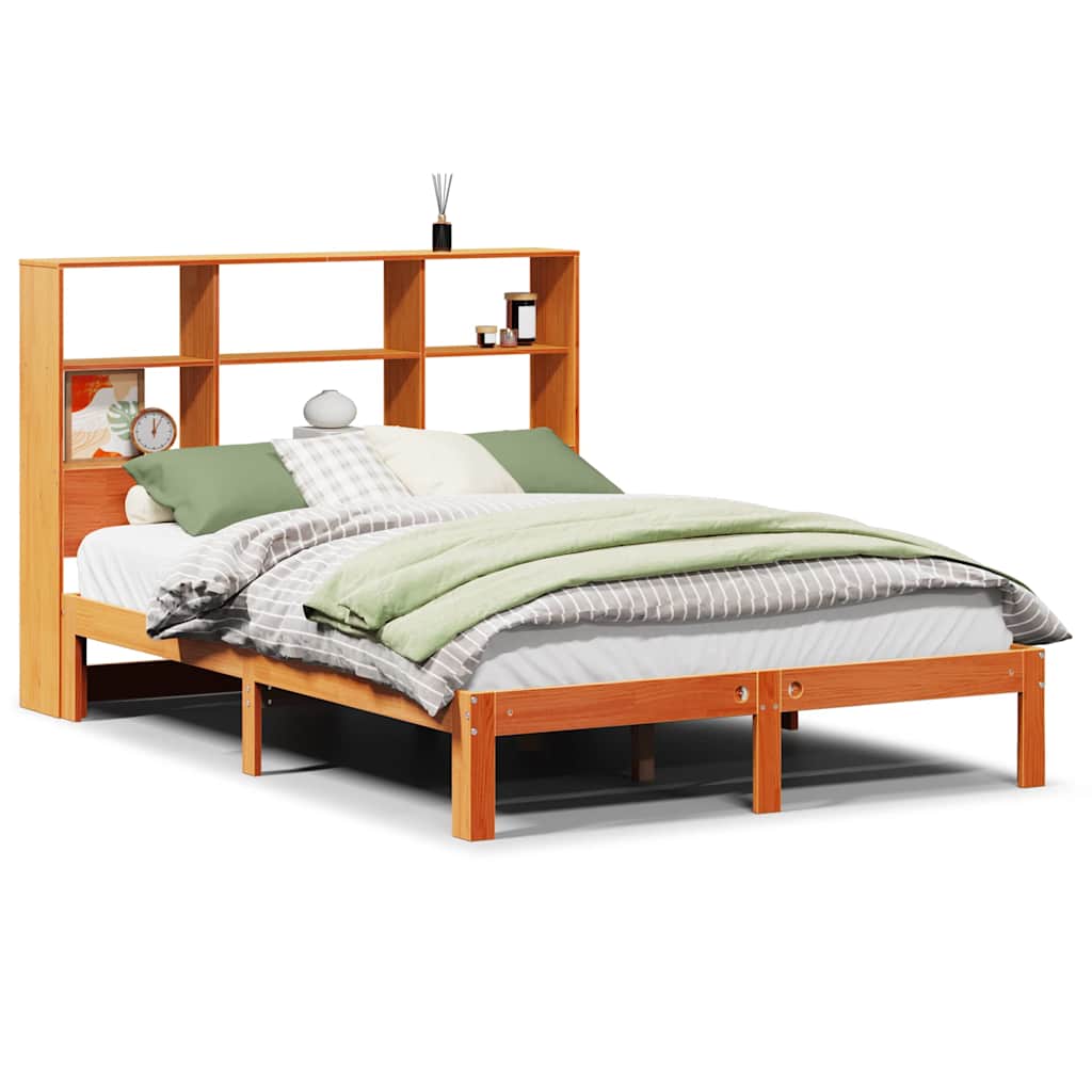 Łóżko Drewniane Rama Łóżka Sofa Brązowe Do Sypialni Pokoju 135x190 cm