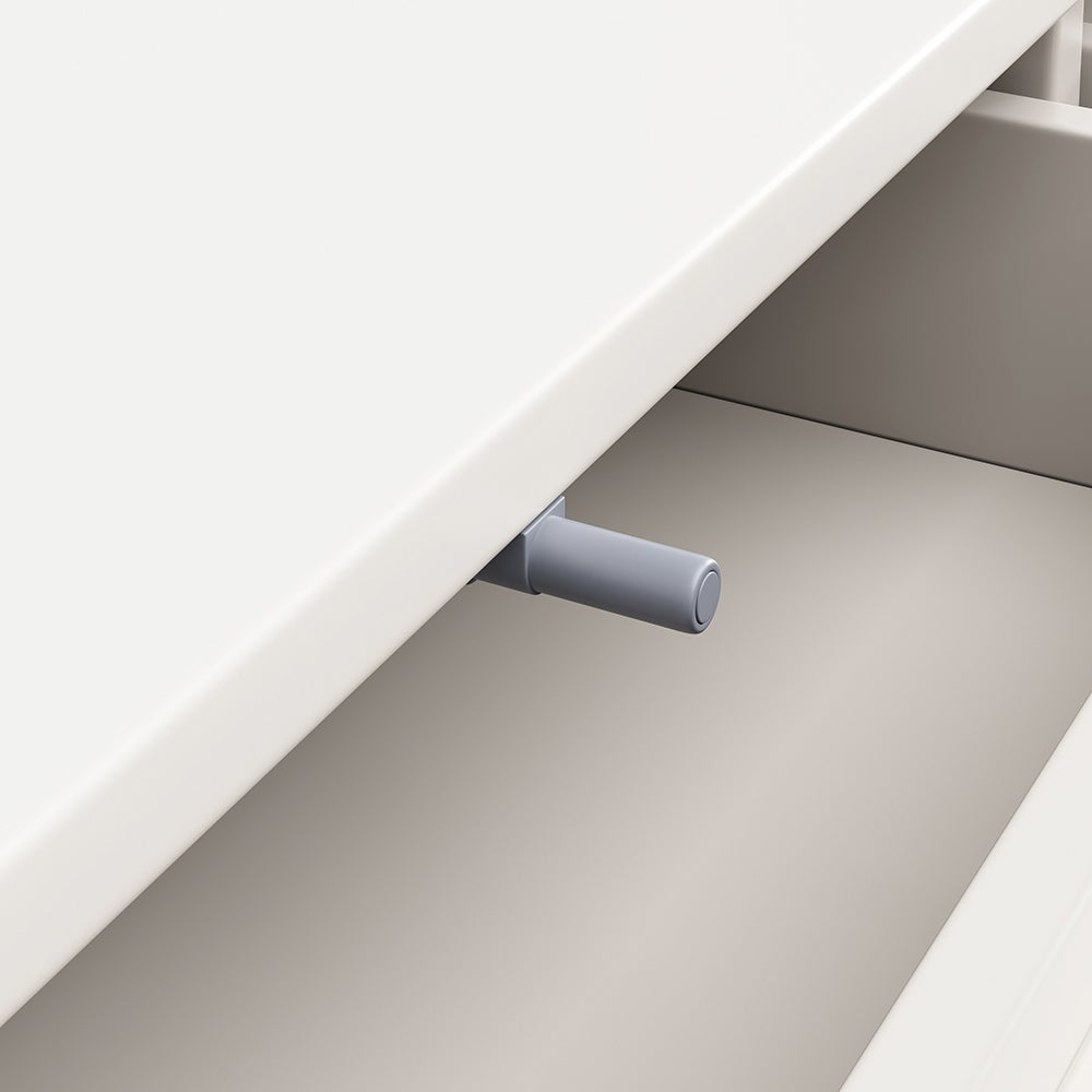 Commode à tiroirs adapté à la chambre à coucher au salon à la salle à manger tridimensionnel des portes pieds réglables 6 tiroirs spacieux blanc - 9