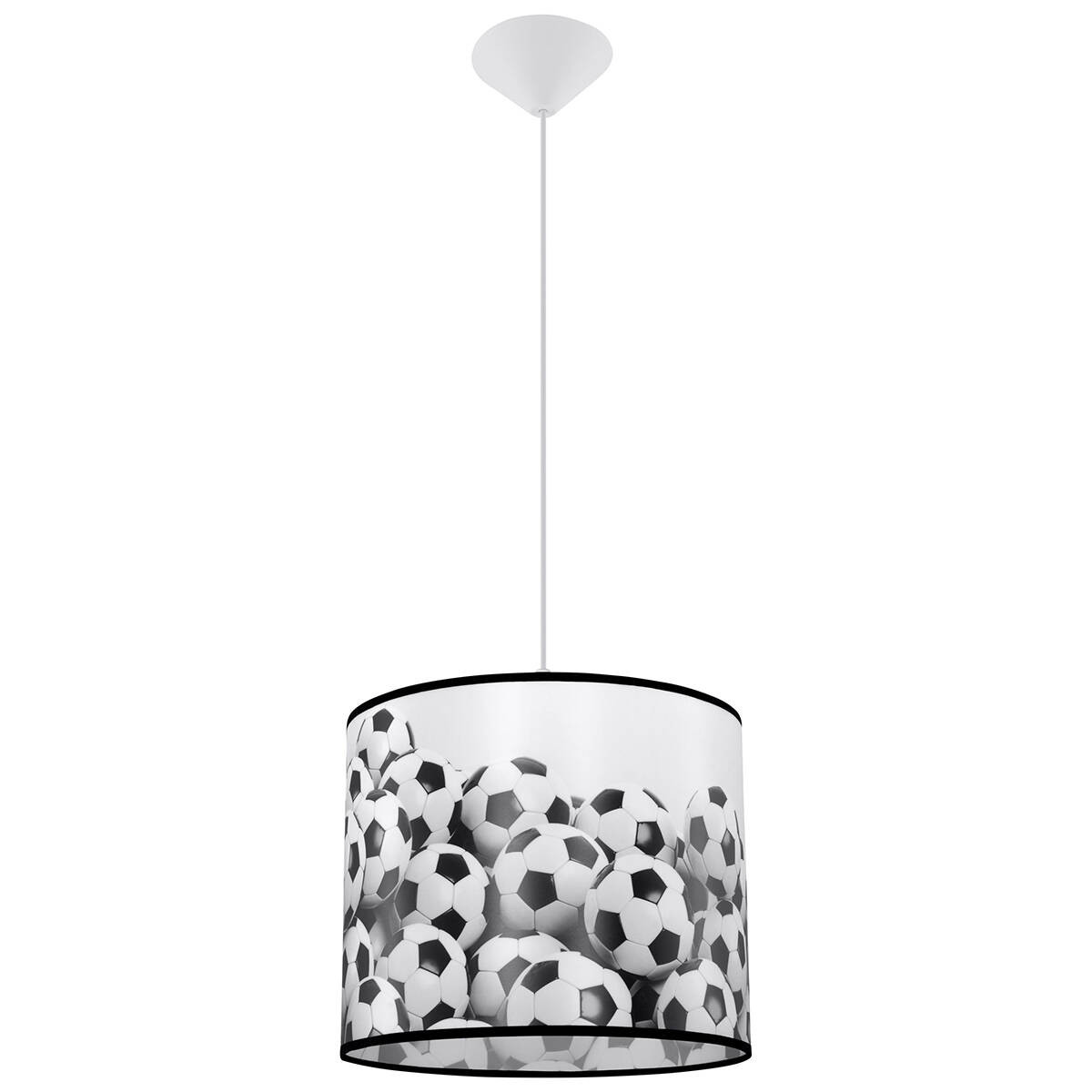 Lampa wisząca Football B biało-czarna 1xE27x15W dziecięca wym: 82 x 30 x 30 cm tworzywo sztuczne Sollux Lighting