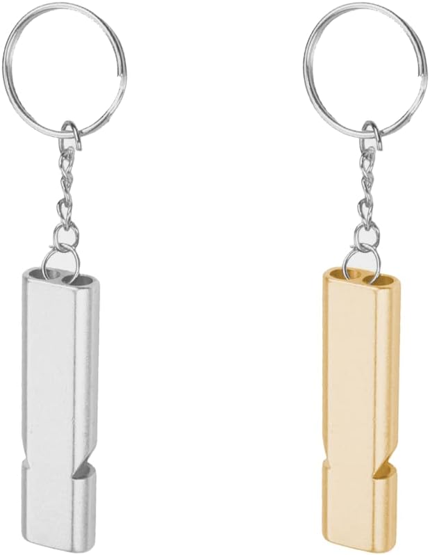 Lot De 2 Sifflets De Survie En Laiton Massif - Sifflets EDC Puissants Pour Camping, Randonnée, Chasse Et Urgences