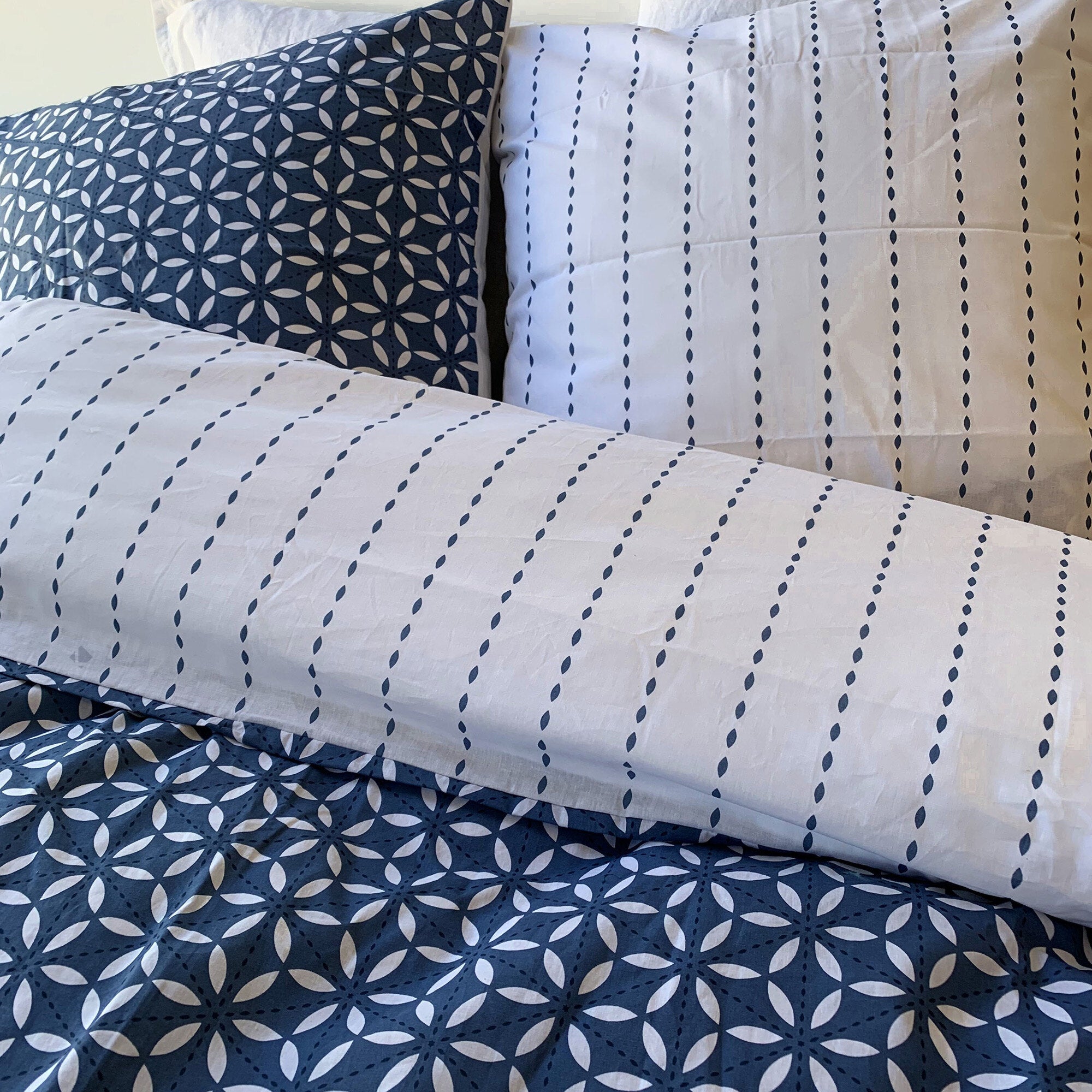 Parure Da Letto 140x200 Cm In Cotone 100% – Emilie Rosso Con Foglie D'acero – 2 Pezzi (copripiumino + Federa)