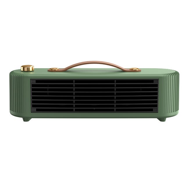Grzejnik elektryczny o niskim zużyciu energii, 2 tryby cichej pracy, ceramiczny termowentylator, regulowany termostat, 800 W, zielony (27,5 * 9 * 8,5