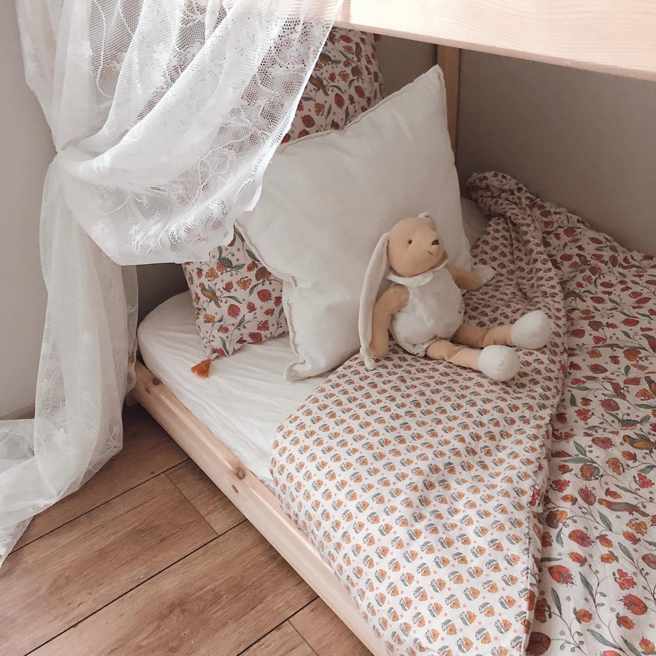 Housse de couette enfant coton, Bertille - Imprimé rose - 140 x 200 cm - 4