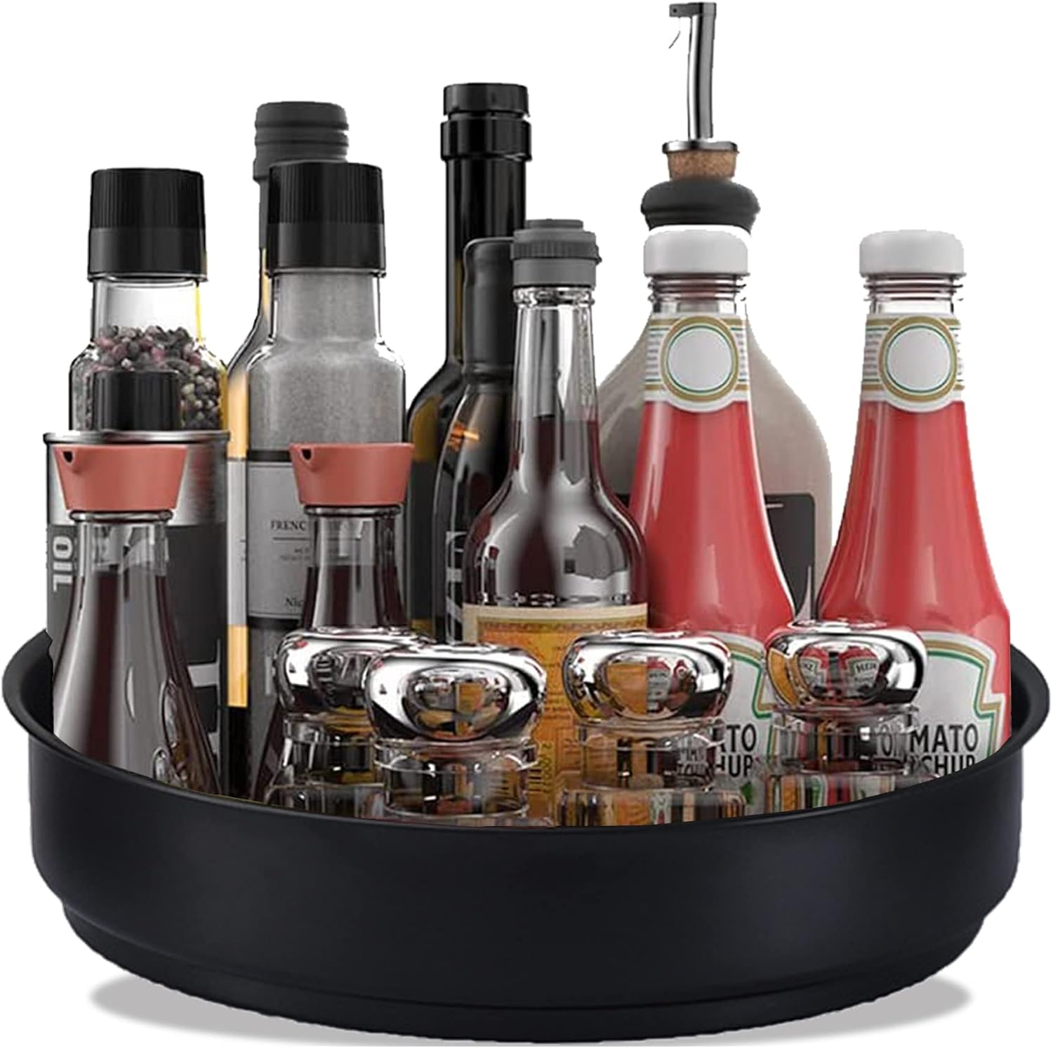 Półka na przyprawy kuchenne, stojak na przyprawy ze stali nierdzewnej, mały model, czarny