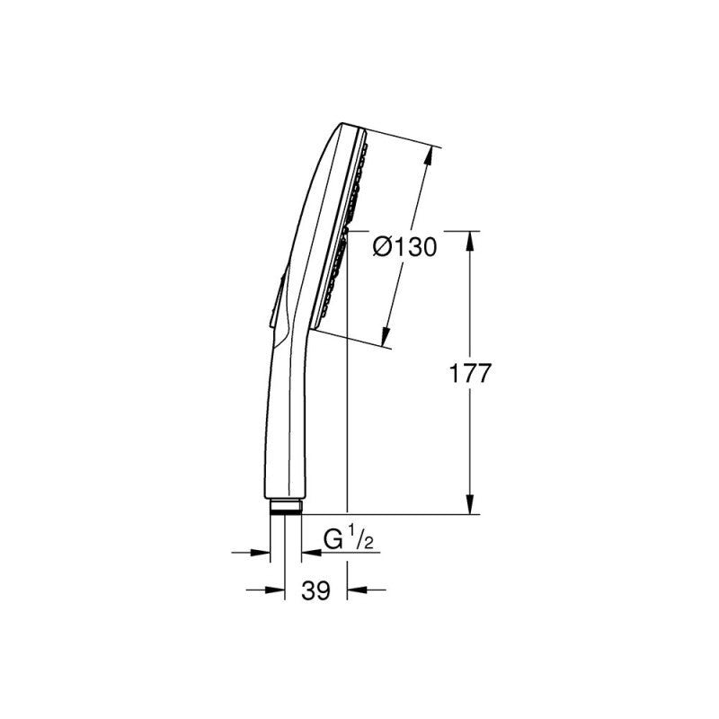 Douchette à main RAINSHOWER SMARTACTIVE GROHE 26574000 Ø13 cm - 3 jets - chrome - 3