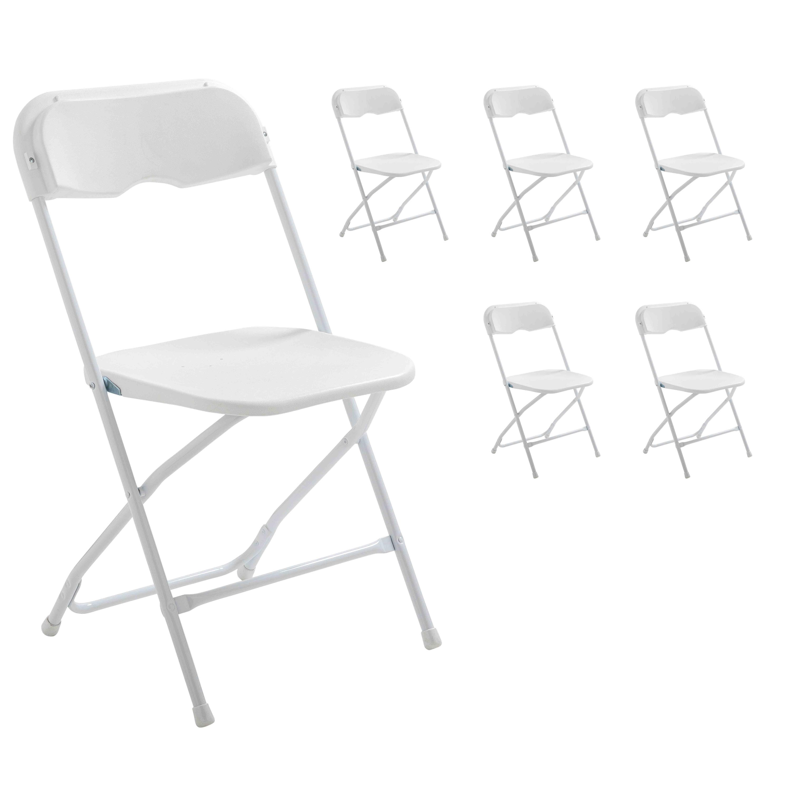 Set 4 Sedie Pieghevoli Anvofong - Struttura Metallo, Materiale PP, Bianche - Foto 3