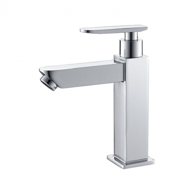 Kran z zimną wodą do mycia rąk, bateria łazienkowa, chromowana, jednouchwytowa, bateria zlewozmywakowa