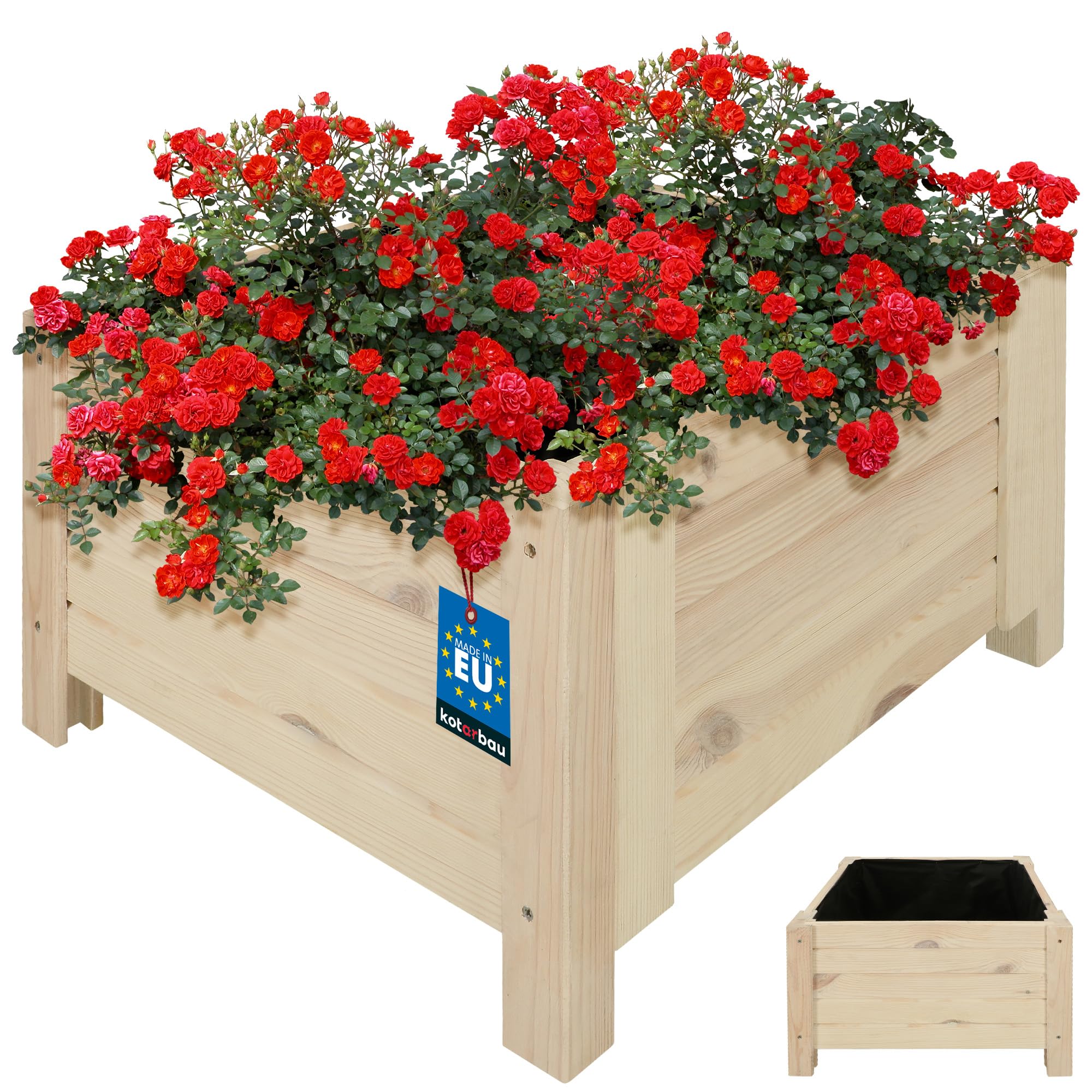 Doniczka donica ogrodowa skrzynia skrzynka taras drewniana 50x50 na kwiaty - KOTARBAU