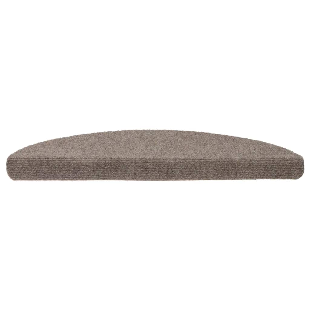 vidaXL Tapis d'escalier autocollants 20 pièces 56 x 17 x 3 cm Beige Demi-rond - 3
