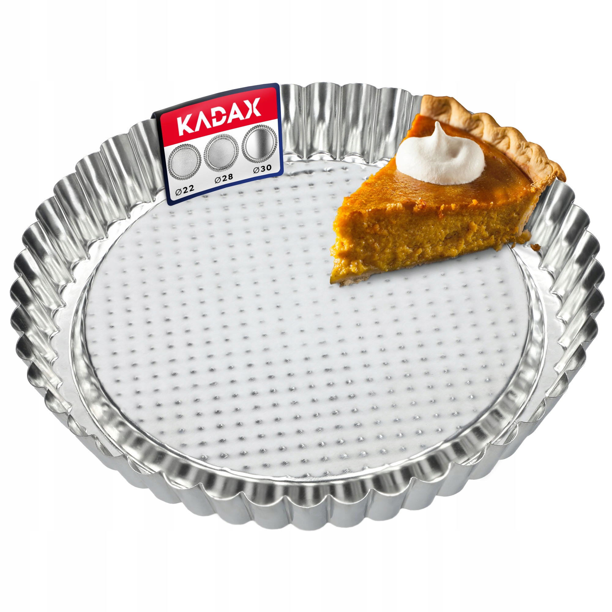 BLACHA FORMA DO TARTY PIECZENIA CIASTA OKRĄGŁA NIEPRZYWIERAJĄCA CIAST 22 cm