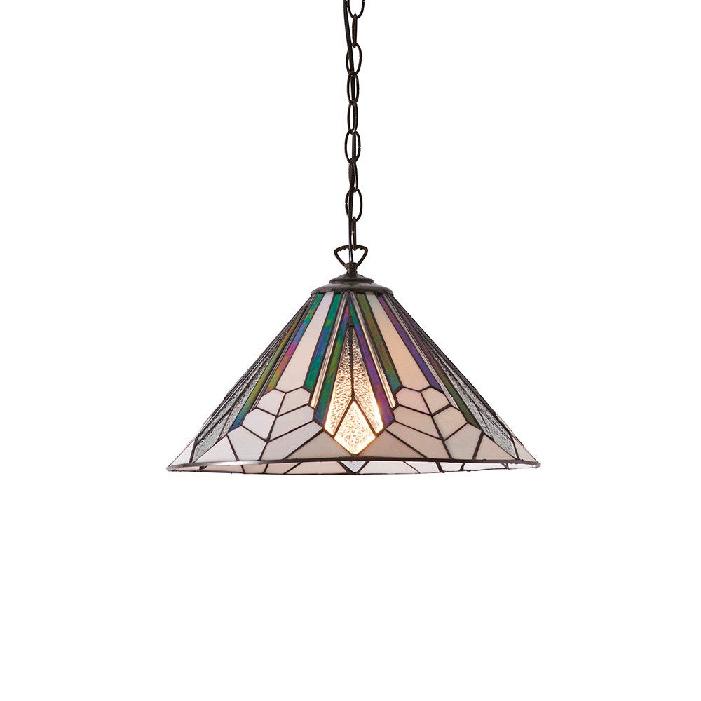 Lampa sufitowa geometryczna ASTORIA brązowa 1xE27x40W szkło wym:143x40x40cm IP20 Tiffany