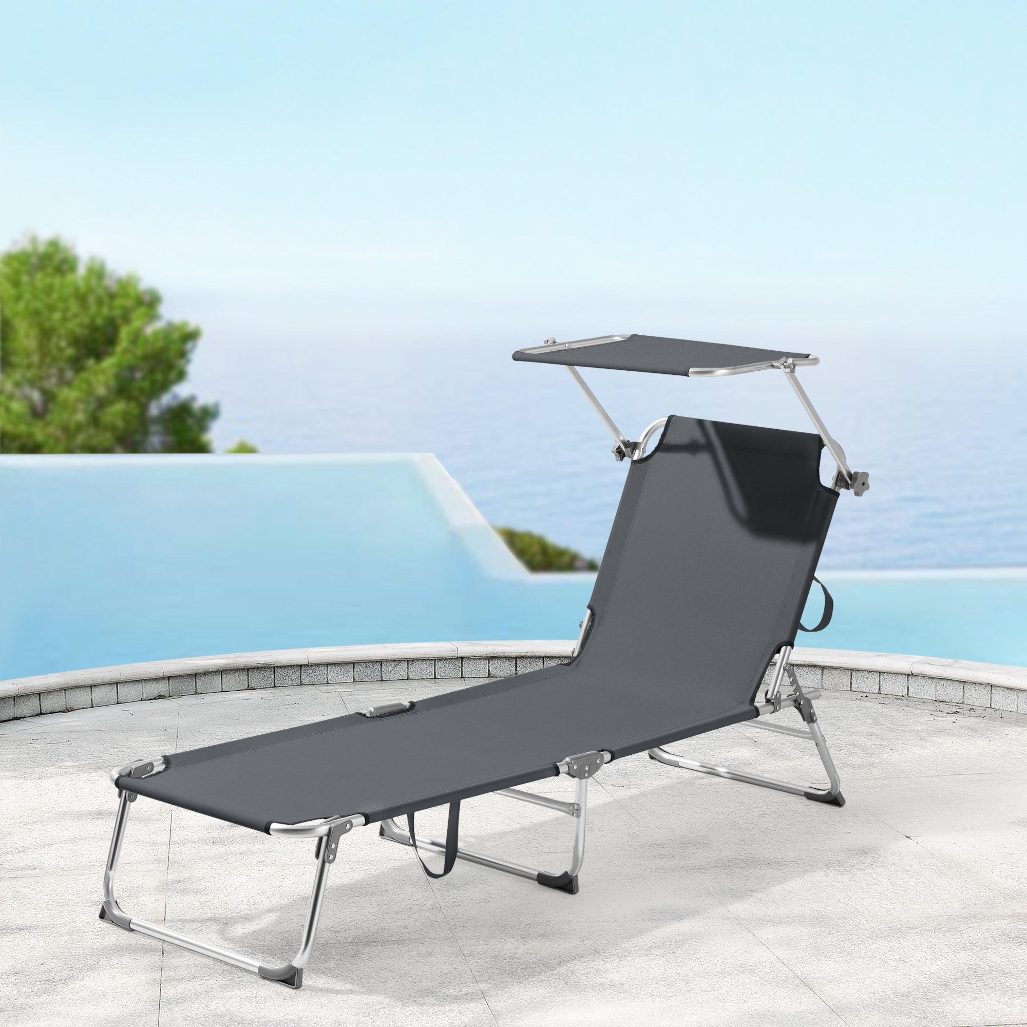 Lettino Prendisole Pieghevole Legorreta con Tettuccio Parasole e