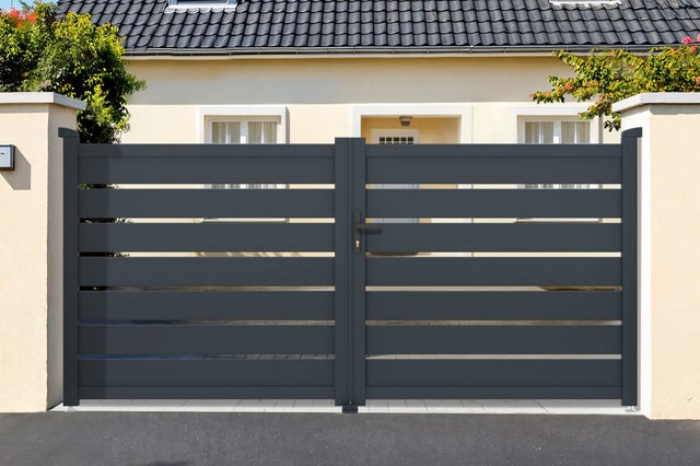 Portail battant 3m VOGEL H.140cm aluminium gris