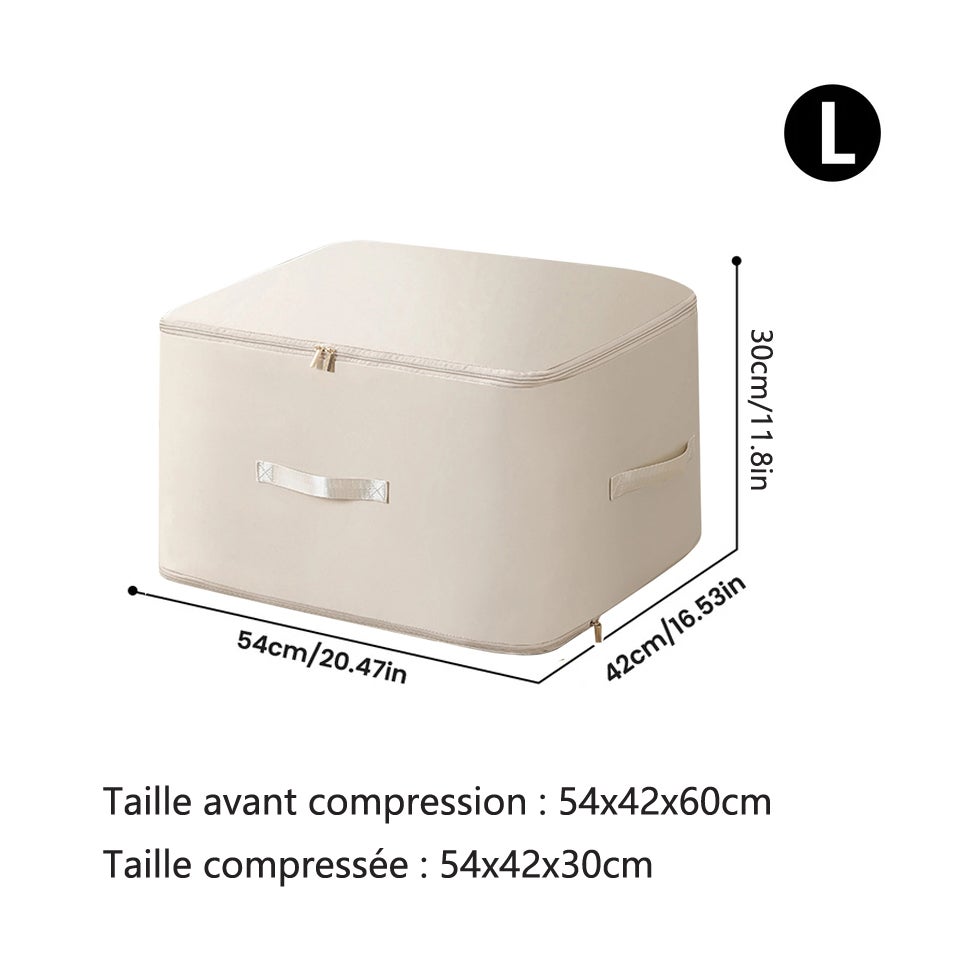 Organiseur auto-compressant ultra peu encombrant, sacs de rangement portables pour couettes et vêtements (abricot, 52 x 42 x 60 cm) - 2