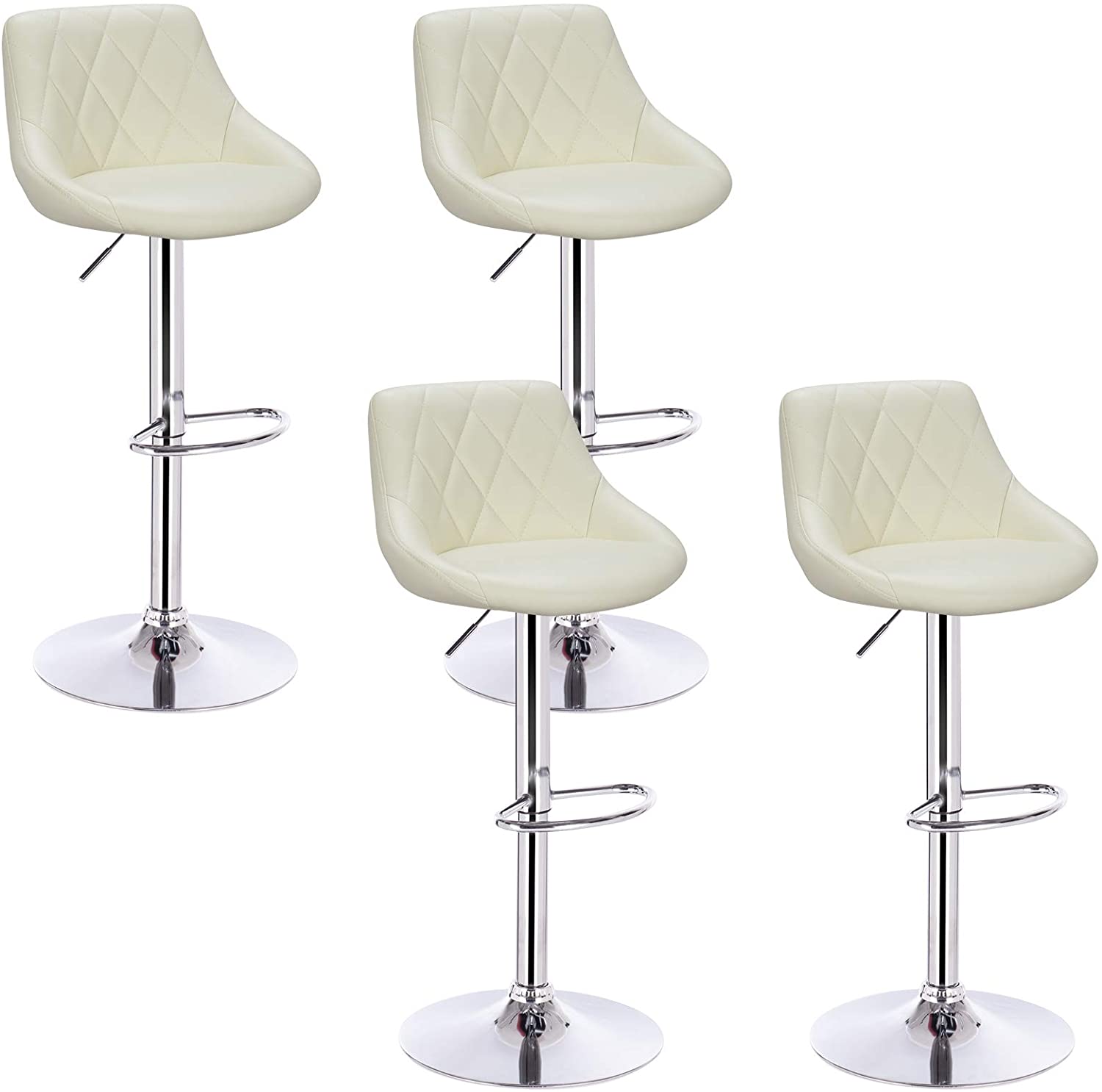 Lot de 4 tabourets hauts en similicuir Glamm Lot de 4 tabourets hauts en similicuir Glamm