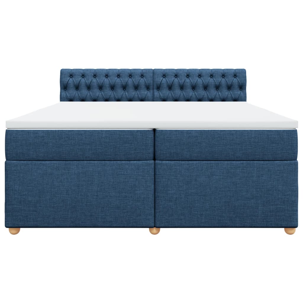 Maison Exclusive - Sommier à lattes de lit avec matelas Bleu 200x200 cm Tissu - 4