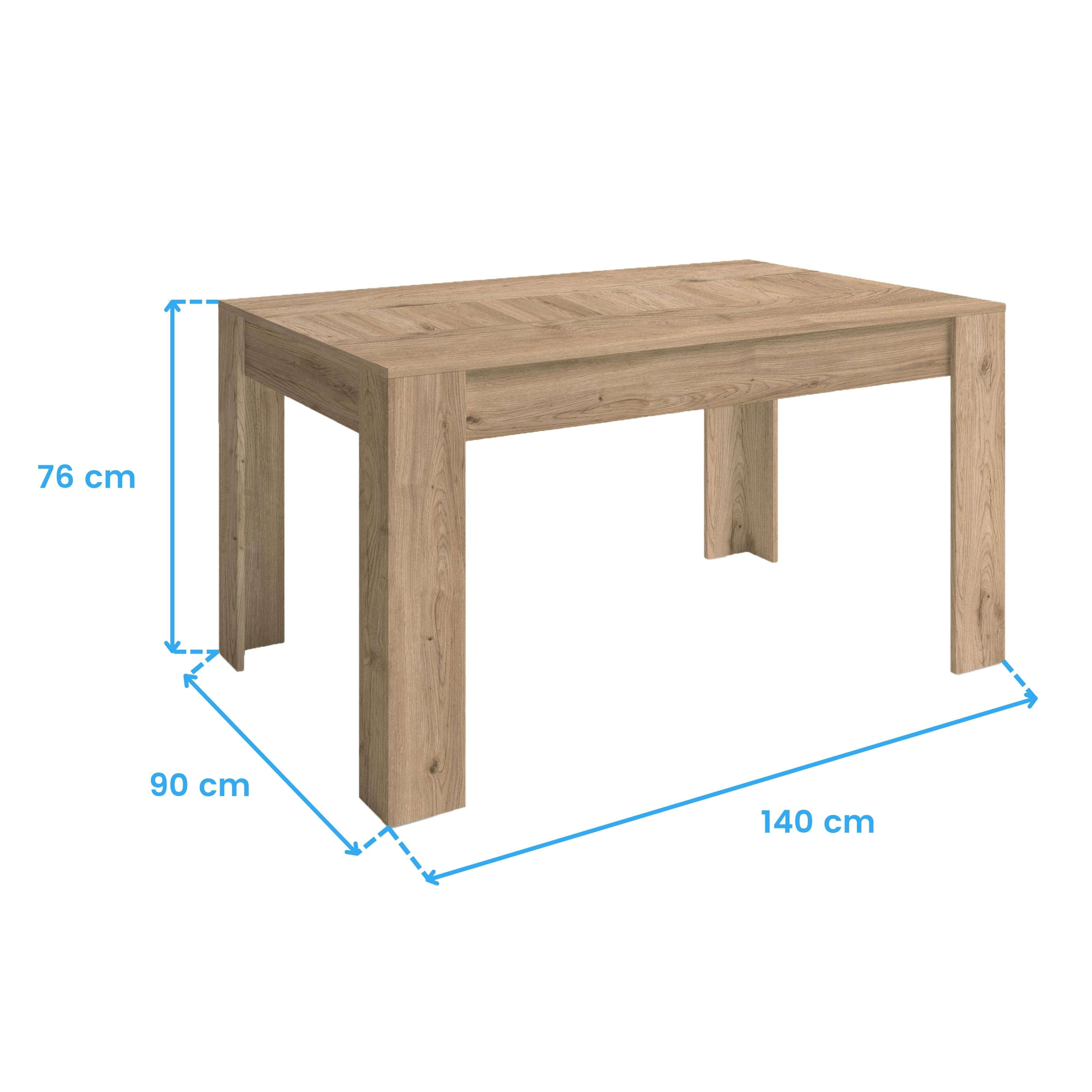 Mobelcenter - Mesa de Comedor Extensible Bass - Color naturale - Ancho 140 cm x Fondo 90 cm x Alto 76 cm (1450) - 7