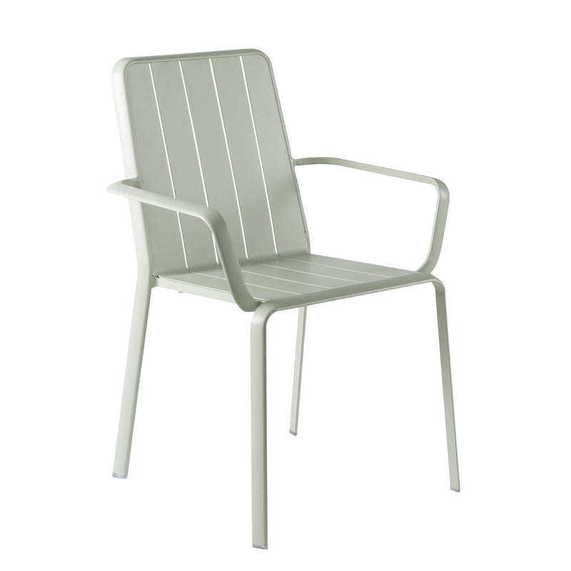 Krzesło ogrodowe z podłokietnikami NATERIAL Idaho z aluminium sage