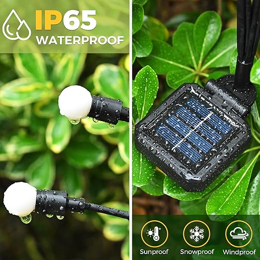 Lampe solaire luciole,2 Pièces8LED lumiere solaire exterieur IP65 Étanches d'Extérieur,pour Jardin,Patio,Cours - 5