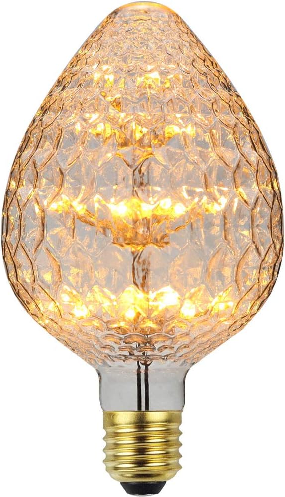Żarówka Ledowa Żarówka Vintage RGB Żarówka Edison Firework 3W 220/240V E27 Żarówka dekoracyjna (G95 Truskawka) [Klasa energetyczna G]
