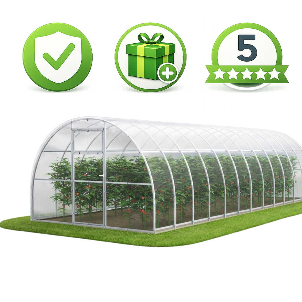 Szklarnia ogrodowa Tunel 3x8 m profile 40x20 poliwęglan 3mm - Szklarnia z poliwęglanu