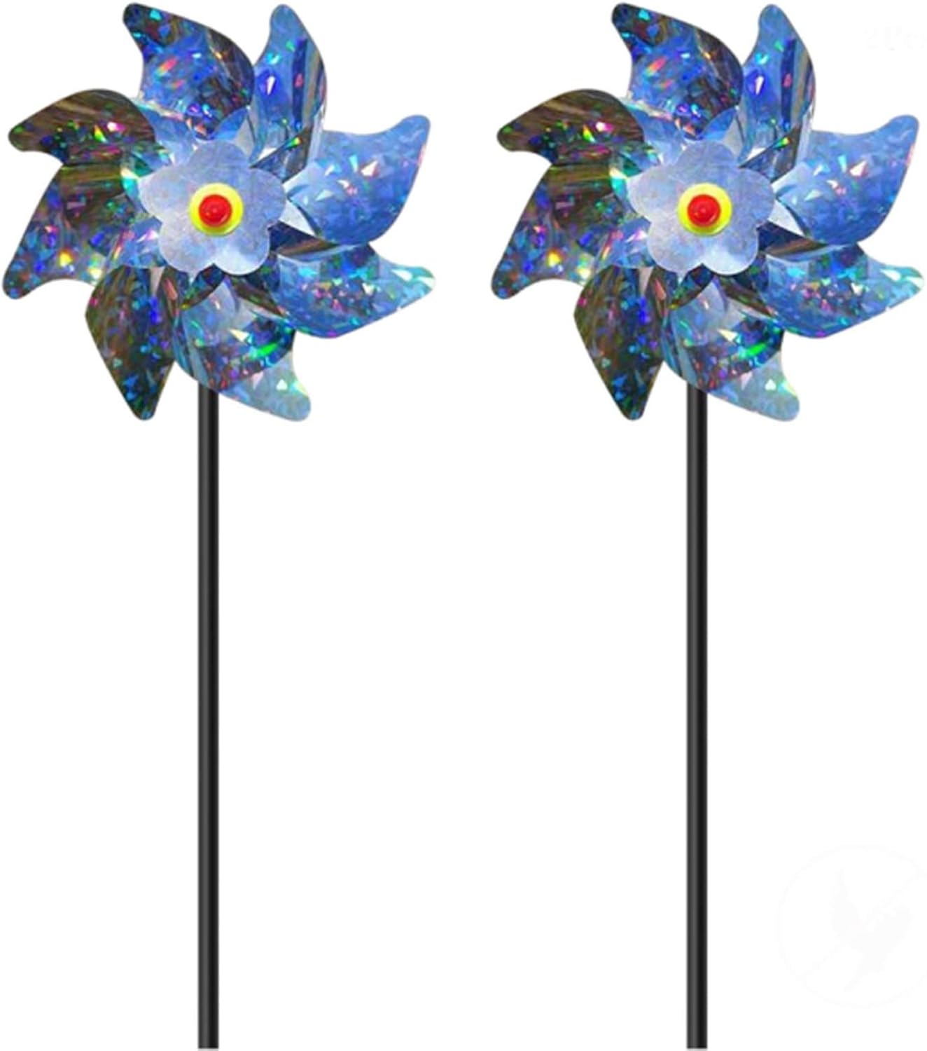 Moulin à Vent Répulsif Pour Oiseaux, Moulin à Vent Holographique Réfléchissant Pour Jardin, Cour, Patio, Pelouse, Ferme, Enfants