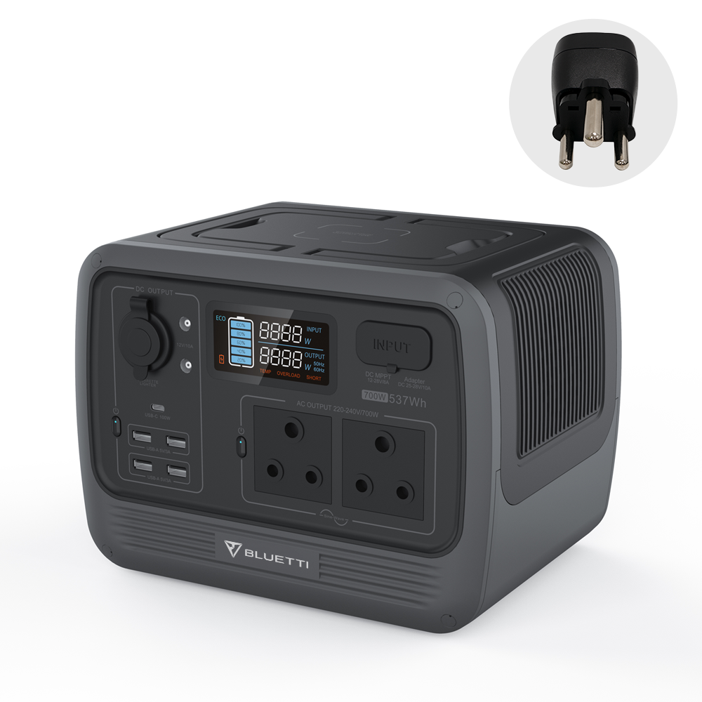 BLUETTI Générateur Électrique Portable EB55, 537Wh Batterie LiFePO4 de Secours, 2 Sorties CA 700W (1400W Pic), USB-C 100W, Groupe Électrogène Solaire pour Camping, Voyage (Panneau Solaire Optionnel