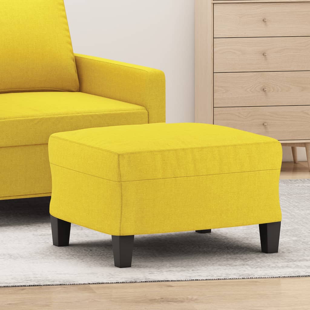Repousa-pés em tecido amarelo claro 60x50x41 cm - 2
