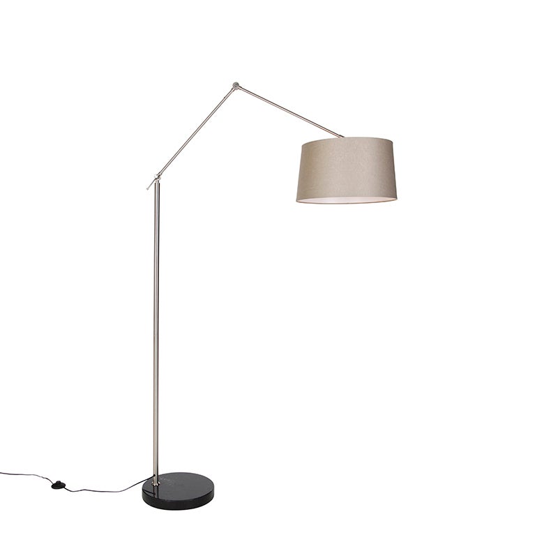 Qazqa nowoczesny lampa podłogowa z kloszem - Editor - taupe, max. 60w, kompatybilny z żarówką LED, e27, 190.8cm, IP20
