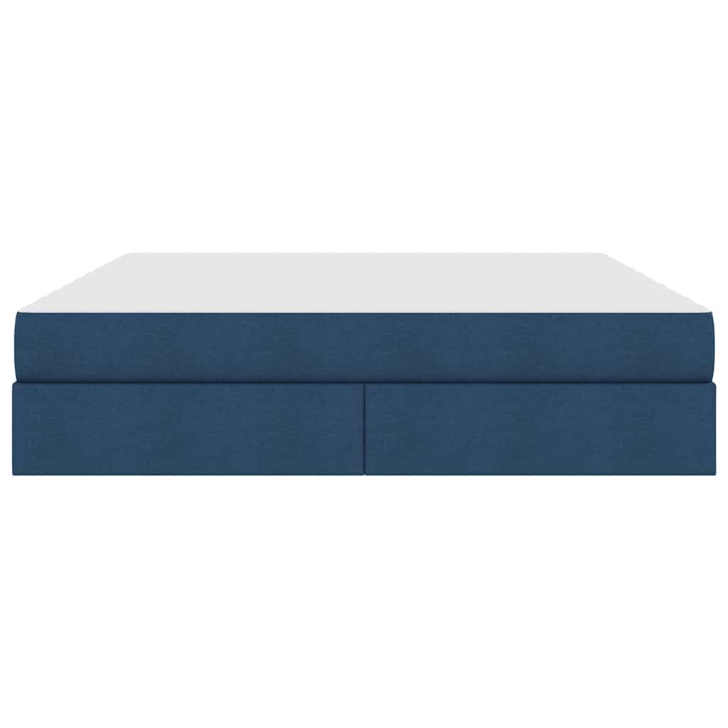 Lit avec rangement et matelas en polyester bleu pour la chambre, 180 × 200 cm - 7