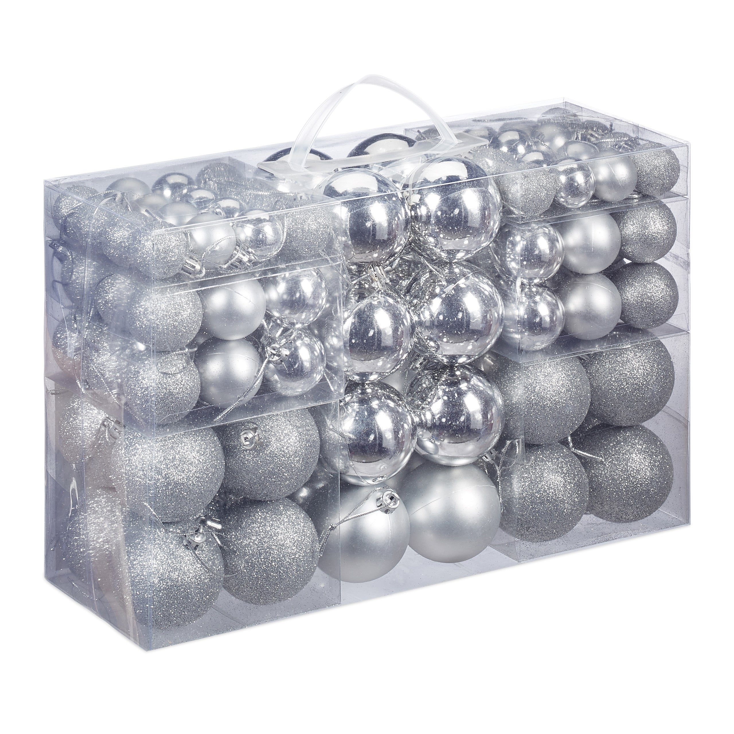 Palline Natale Infrangibili 100 Pezzi - Decorazioni Albero Feste Con 3 Misure Diverse