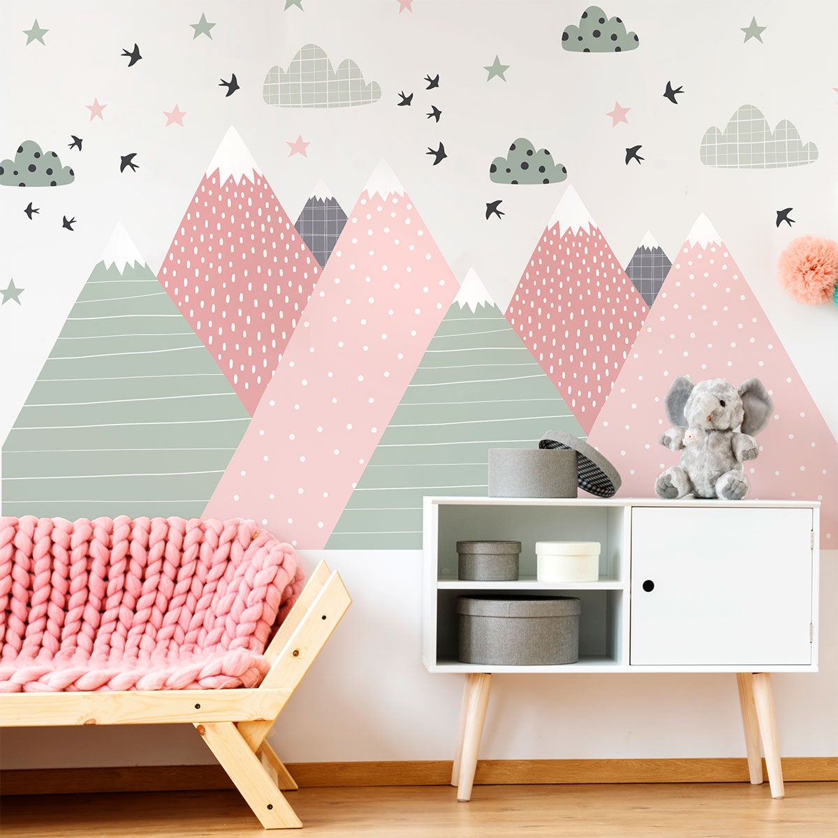 Adesivo bambino di montagna scandinavo bika - Sticker adesivo - adesivi murali - 120x180cm - 3