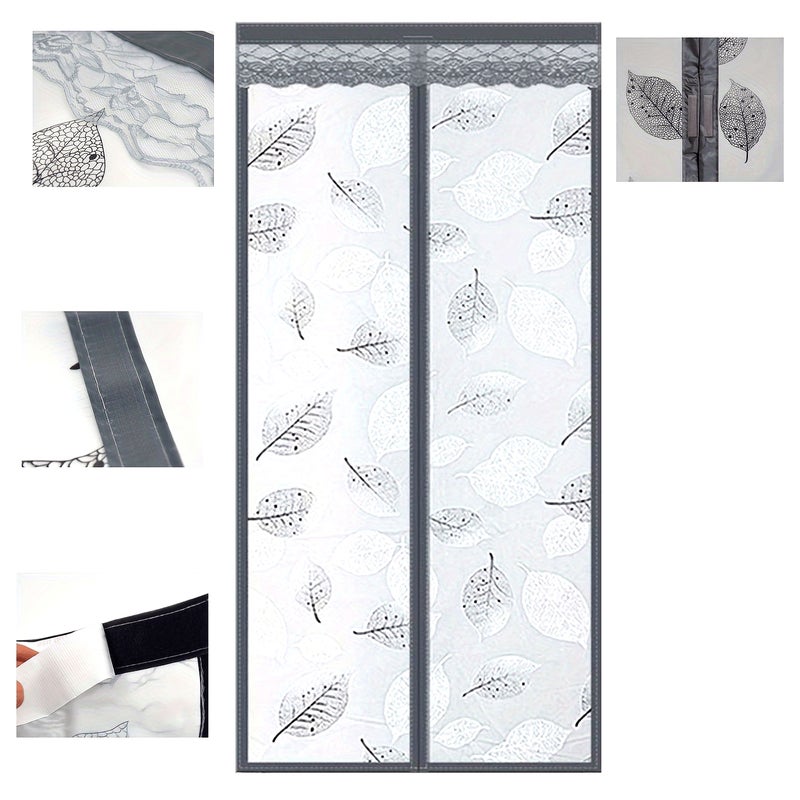 Magnetyczna kurtyna drzwiowa przeciw komarom, kurtyna drzwiowa przeciw komarom i wiatroszczelna, szara, szerokość 100 * wysokość 210 cm